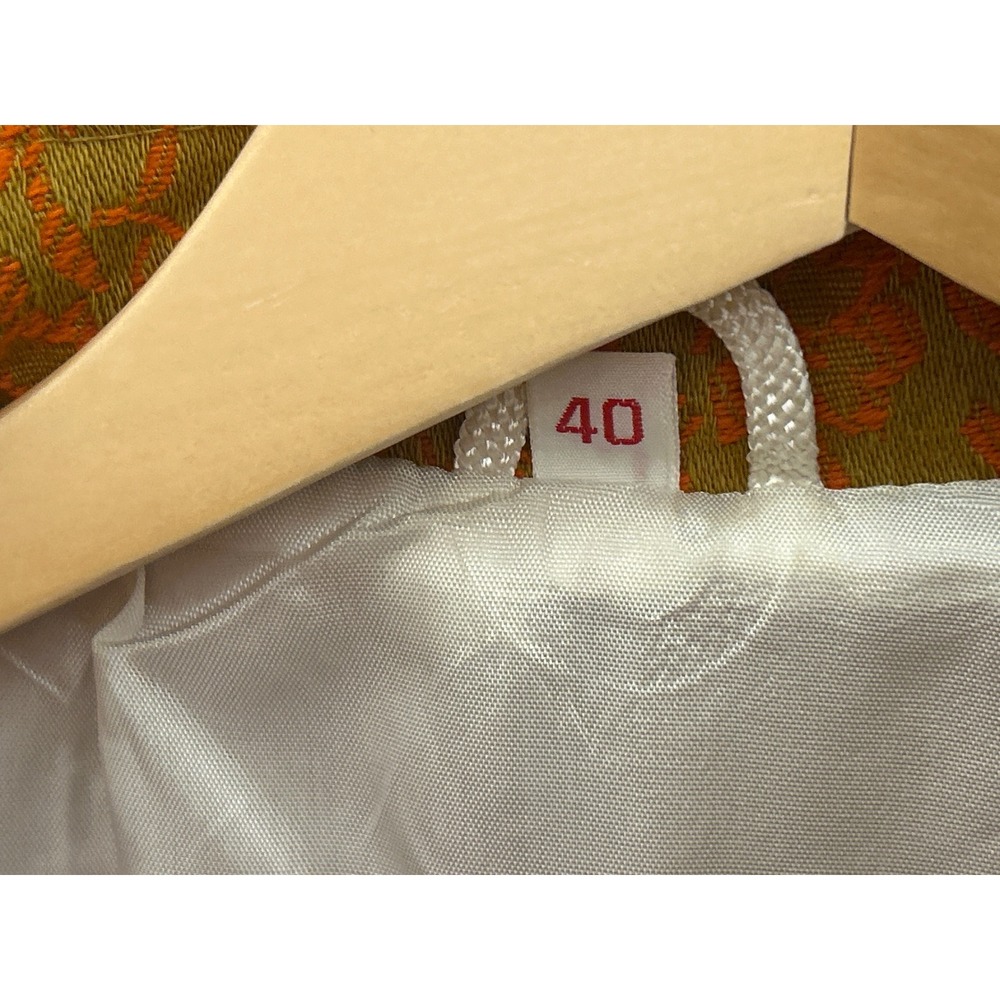 Vintage Gold Brocade Mandarin Collar Jacket Asian Inspired Mod Boho Retro - Picture 7 of 7